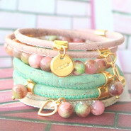 New 26 June - Stitched Cork cord in pastel colors